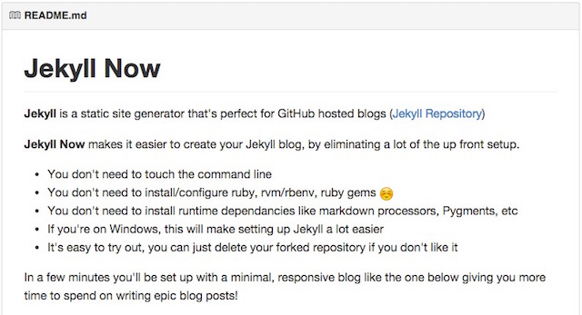 Jekyll Now Readme